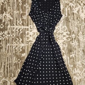 The Limited Navy and White Polka Dot Maxi Dress